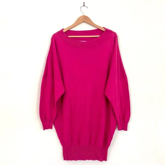 Maison Martin Margiela | Dresses | Maison Martin Margiela Ss 209 Blouson Knit  Sweater Dress In Fuschia Pink | Poshmark